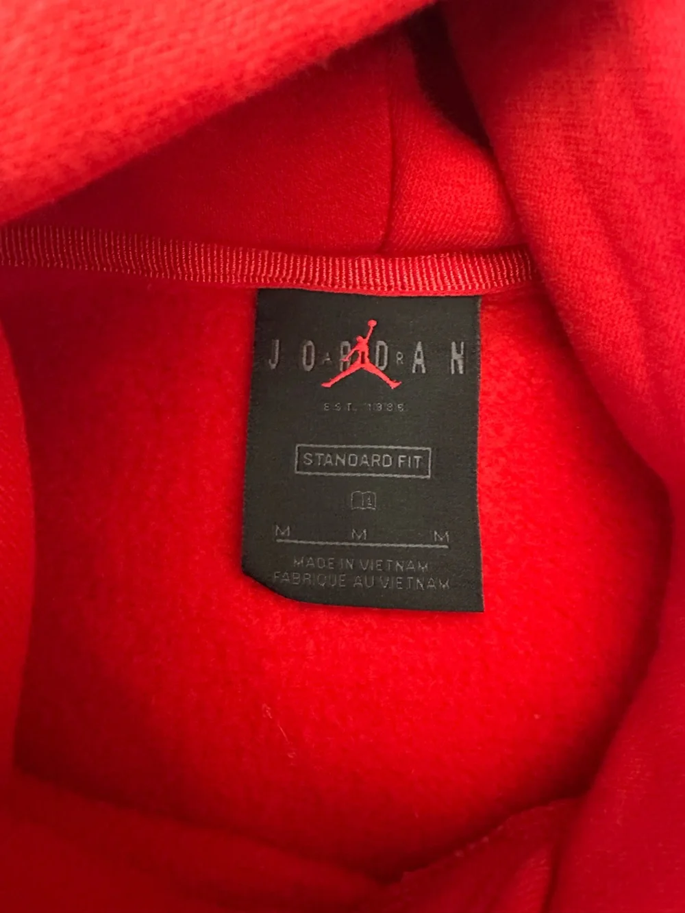 Jordan Red PARIS Pullover Hoodie with Navy and White Trim